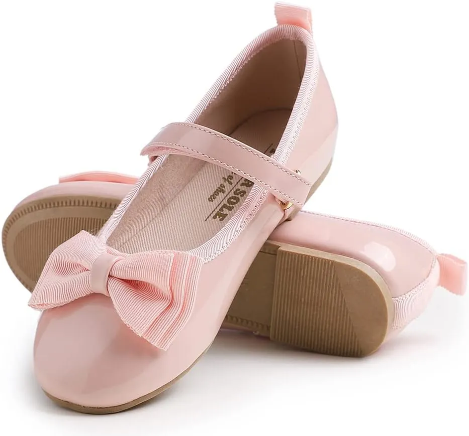 FEVERSOLE Girls Cute Dress Mary Jane Shoes Soft Party Holiday Ballet Flats