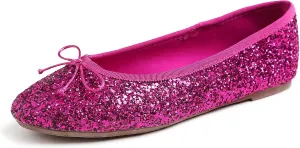 FEVERSOLE Women's Bling Soft Cushioned Comfort Flats Sparkle Party Ballets