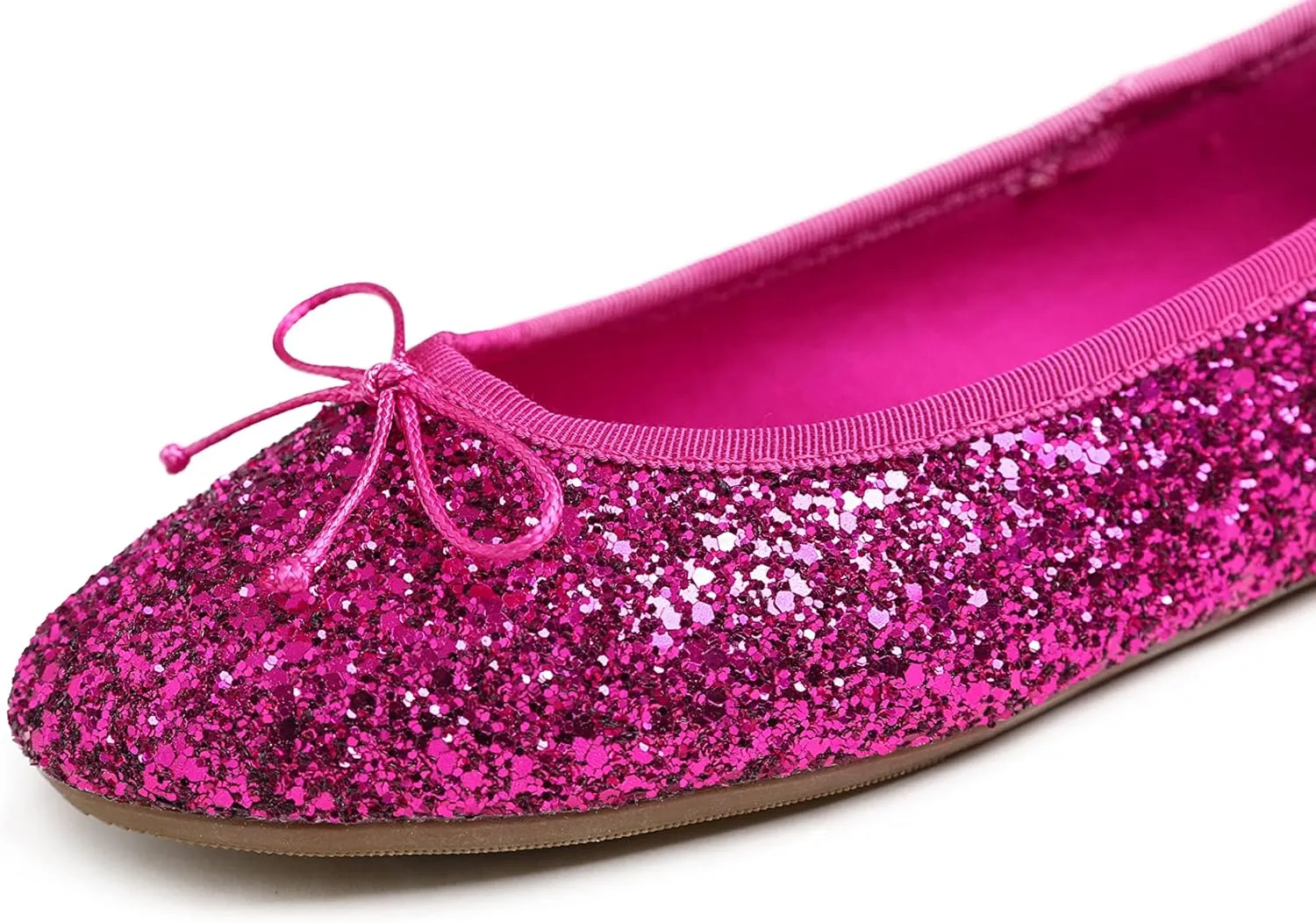 FEVERSOLE Women's Bling Soft Cushioned Comfort Flats Sparkle Party Ballets