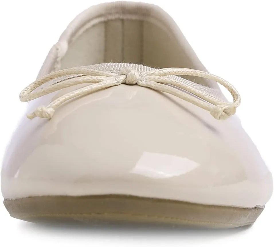 FEVERSOLE Women's Macaroon Colorful Memory Foam Cushion Insock Patent Ballet Flat