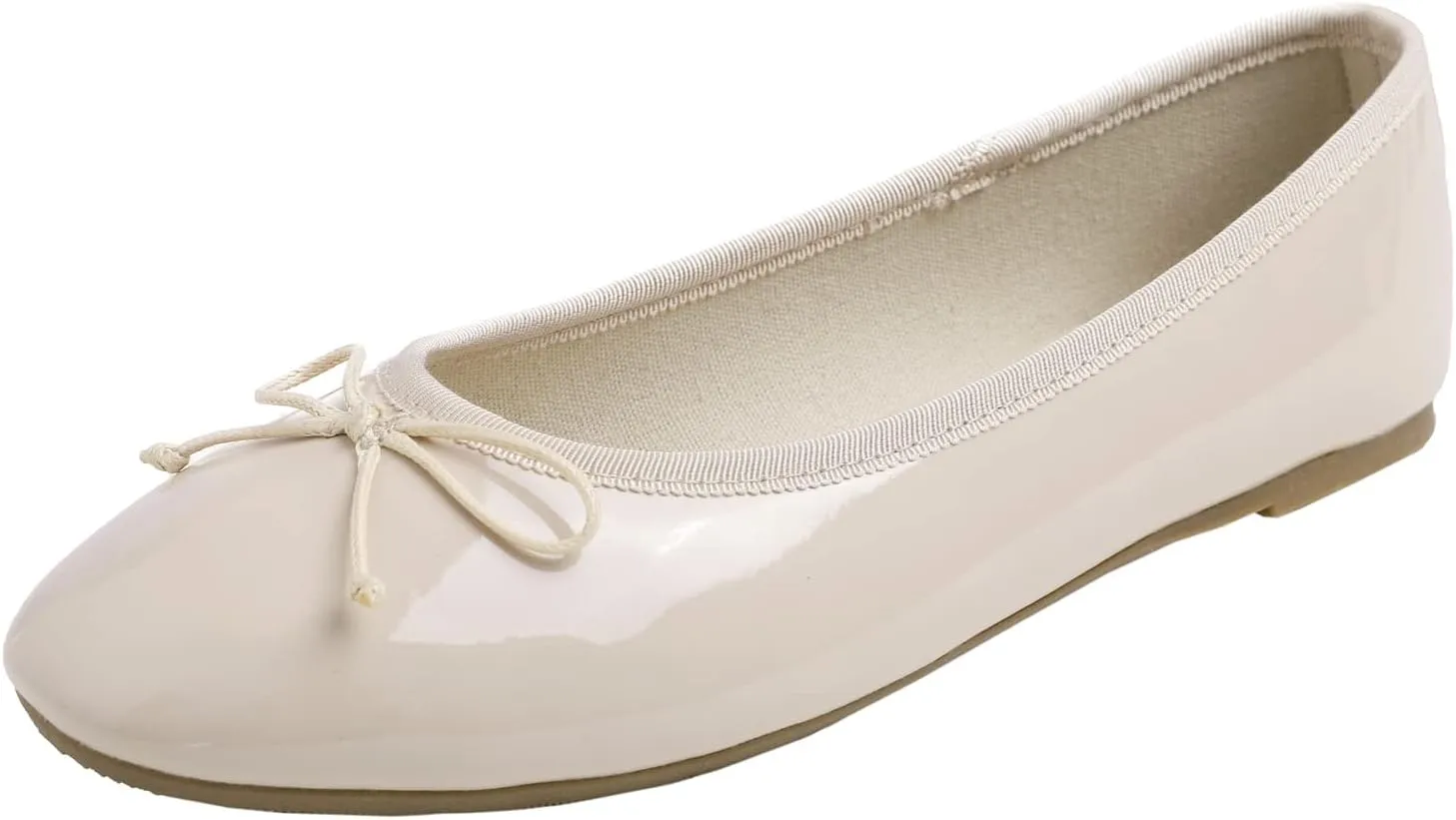 FEVERSOLE Women's Macaroon Colorful Memory Foam Cushion Insock Patent Ballet Flat