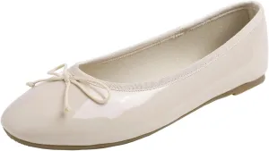 FEVERSOLE Women's Macaroon Colorful Memory Foam Cushion Insock Patent Ballet Flat
