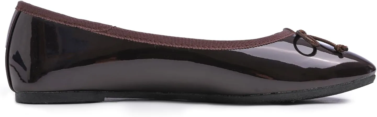 FEVERSOLE Women's Macaroon Colorful Memory Foam Cushion Insock Patent Ballet Flat