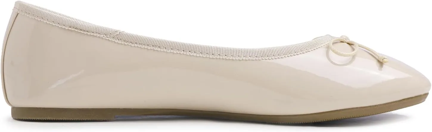 FEVERSOLE Women's Macaroon Colorful Memory Foam Cushion Insock Patent Ballet Flat