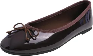 FEVERSOLE Women's Macaroon Colorful Memory Foam Cushion Insock Patent Ballet Flat