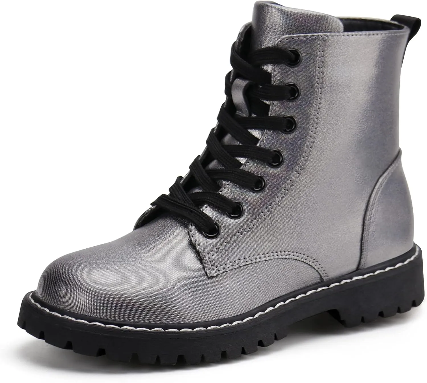 firelli Kids Ankle Boots Boys Girls Side Zipper Lace Up Work Boots Combat Boots