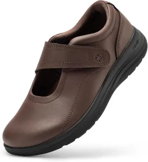 FitVille Women Wide Classic Mary Jane Shoes Flats Casual Dress Shoes Lightweight Comfort Walking Shoes for Plantar Fasciitis Bunions