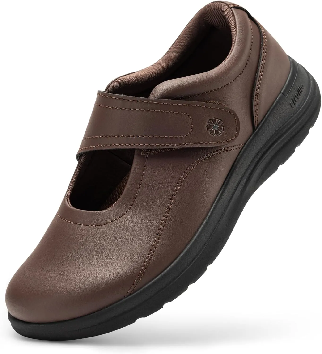 FitVille Women Wide Classic Mary Jane Shoes Flats Casual Dress Shoes Lightweight Comfort Walking Shoes for Plantar Fasciitis Bunions