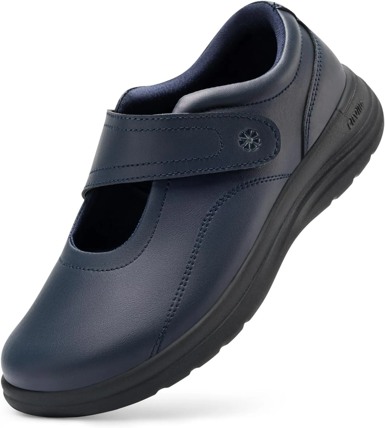 FitVille Women Wide Classic Mary Jane Shoes Flats Casual Dress Shoes Lightweight Comfort Walking Shoes for Plantar Fasciitis Bunions