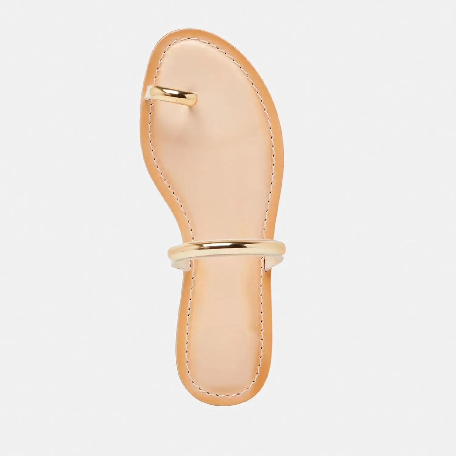Flat Sandals for Women Metallic Toe Ring Slippers with Strap Comfortable Open Toe Summer Beach Flats Shoes