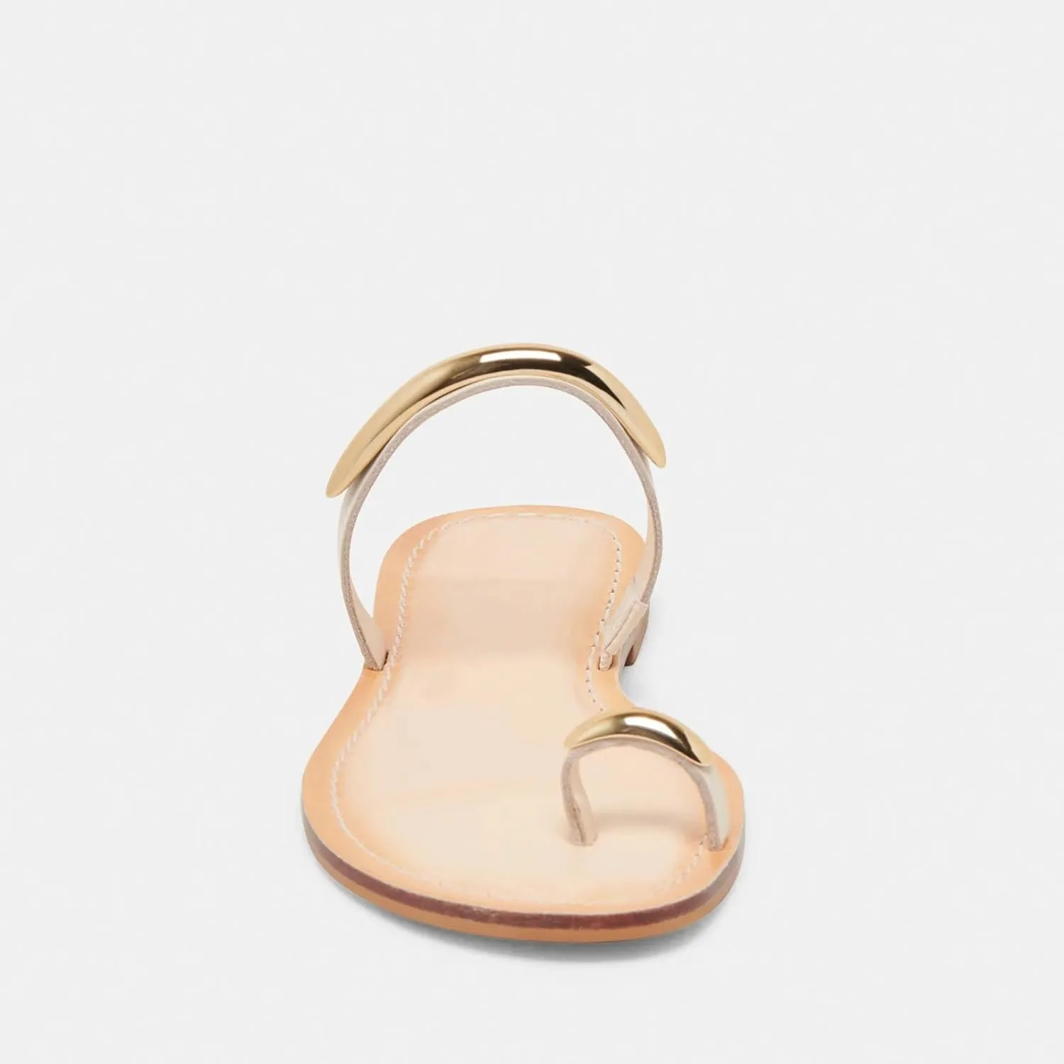 Flat Sandals for Women Metallic Toe Ring Slippers with Strap Comfortable Open Toe Summer Beach Flats Shoes