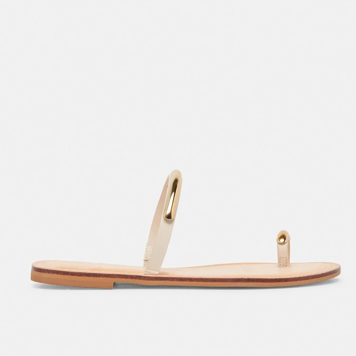 Flat Sandals for Women Metallic Toe Ring Slippers with Strap Comfortable Open Toe Summer Beach Flats Shoes