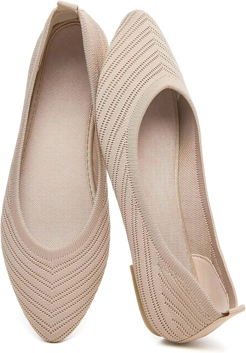 Flats for Women Black Dress Shoes Comfortable Ballet Flats Casual Pointed Foldable Knitted Fashionable Shoes