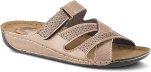 Flexus Women's KARL Adjustable Slide Sandals - Strappy Design, Padded Insole, Made in Turkey BRONZE EU 36 / US 5.5-6