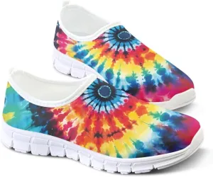 Floral Sneakers for Women Colorful Art Shoes for Women Slip On Casual Work Shoes