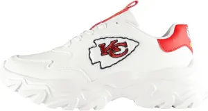 FOCO Womens NFL Team Glitter Big Logo Vintage White Chunky Sneakers
