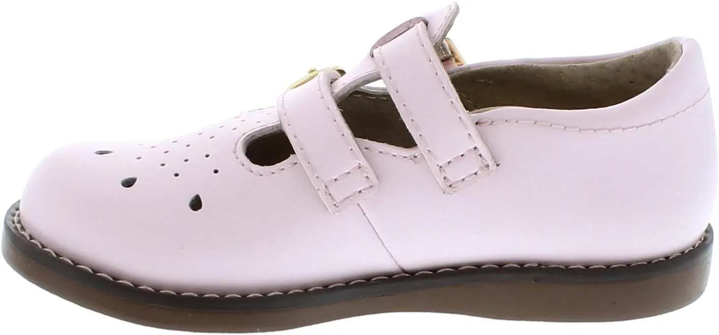 FOOTMATES Danielle Double-Buckle Mary Jane English Sandals Flats with Wide Toe Box and Custom-Fit Insoles, Non-Marking Outsoles - For Infants, Toddlers, and Little Kids, Ages 0-8