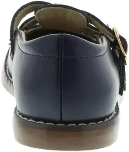 FOOTMATES Danielle Double-Buckle Mary Jane English Sandals Flats with Wide Toe Box and Custom-Fit Insoles, Non-Marking Outsoles - For Infants, Toddlers, and Little Kids, Ages 0-8