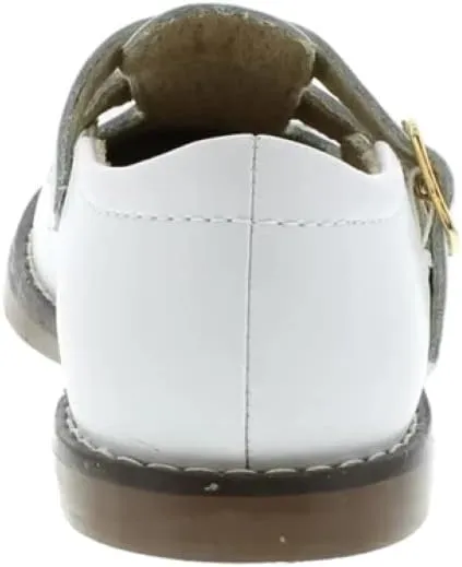 FOOTMATES Danielle Double-Buckle Mary Jane English Sandals Flats with Wide Toe Box and Custom-Fit Insoles, Non-Marking Outsoles - For Infants, Toddlers, and Little Kids, Ages 0-8