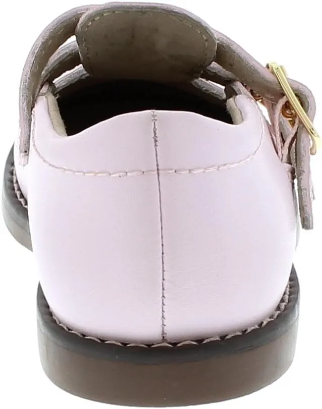 FOOTMATES Danielle Double-Buckle Mary Jane English Sandals Flats with Wide Toe Box and Custom-Fit Insoles, Non-Marking Outsoles - For Infants, Toddlers, and Little Kids, Ages 0-8