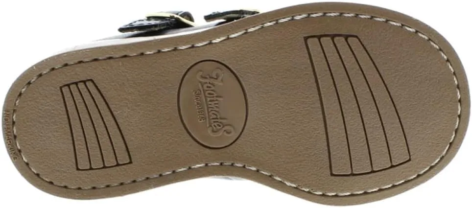 FOOTMATES Danielle Double-Buckle Mary Jane English Sandals Flats with Wide Toe Box and Custom-Fit Insoles, Non-Marking Outsoles - For Infants, Toddlers, and Little Kids, Ages 0-8
