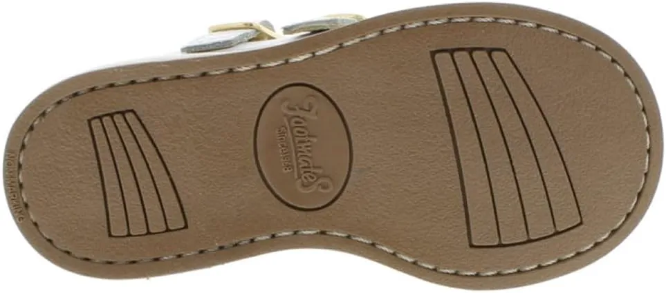FOOTMATES Danielle Double-Buckle Mary Jane English Sandals Flats with Wide Toe Box and Custom-Fit Insoles, Non-Marking Outsoles - For Infants, Toddlers, and Little Kids, Ages 0-8