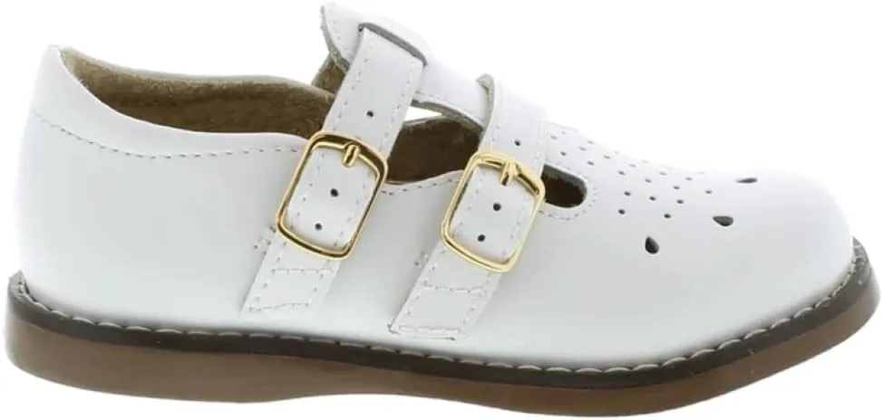 FOOTMATES Danielle Double-Buckle Mary Jane English Sandals Flats with Wide Toe Box and Custom-Fit Insoles, Non-Marking Outsoles - For Infants, Toddlers, and Little Kids, Ages 0-8