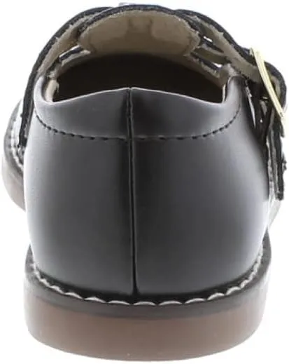 FOOTMATES Danielle Double-Buckle Mary Jane English Sandals Flats with Wide Toe Box and Custom-Fit Insoles, Non-Marking Outsoles - For Infants, Toddlers, and Little Kids, Ages 0-8