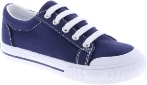 FOOTMATES Taylor Lace-Up Canvas Flats Boys and Girls Shoes - Tennis Sneakers with Wide Toe Box, Custom-Fit Insoles, Vulcanized Outsoles - for Toddlers and Little Kids, Ages 1-8