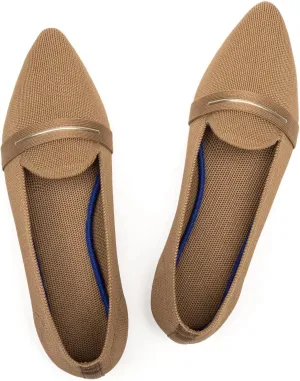 Frank Mully Women's Casual Loafer Flats Slip On Loafer Shoes Comfortable Knit Flat Shoes Classics Pointy Toe Loafer Flats,for Work,Travel