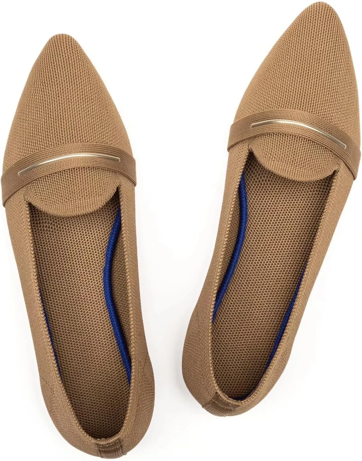 Frank Mully Women's Casual Loafer Flats Slip On Loafer Shoes Comfortable Knit Flat Shoes Classics Pointy Toe Loafer Flats,for Work,Travel
