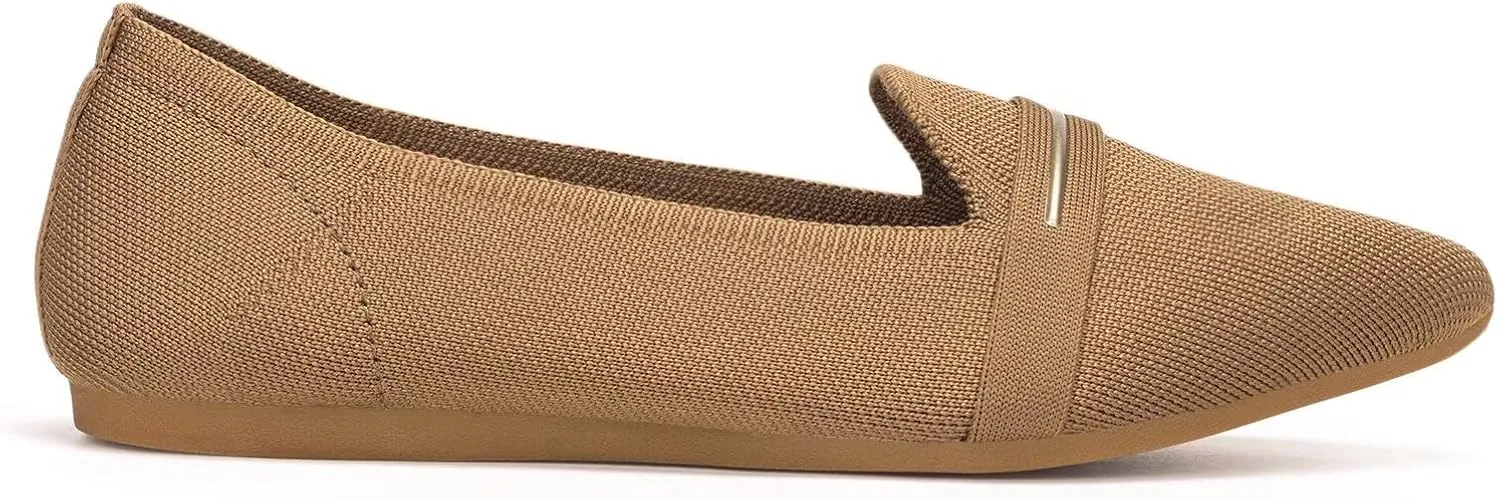 Frank Mully Women's Casual Loafer Flats Slip On Loafer Shoes Comfortable Knit Flat Shoes Classics Pointy Toe Loafer Flats,for Work,Travel