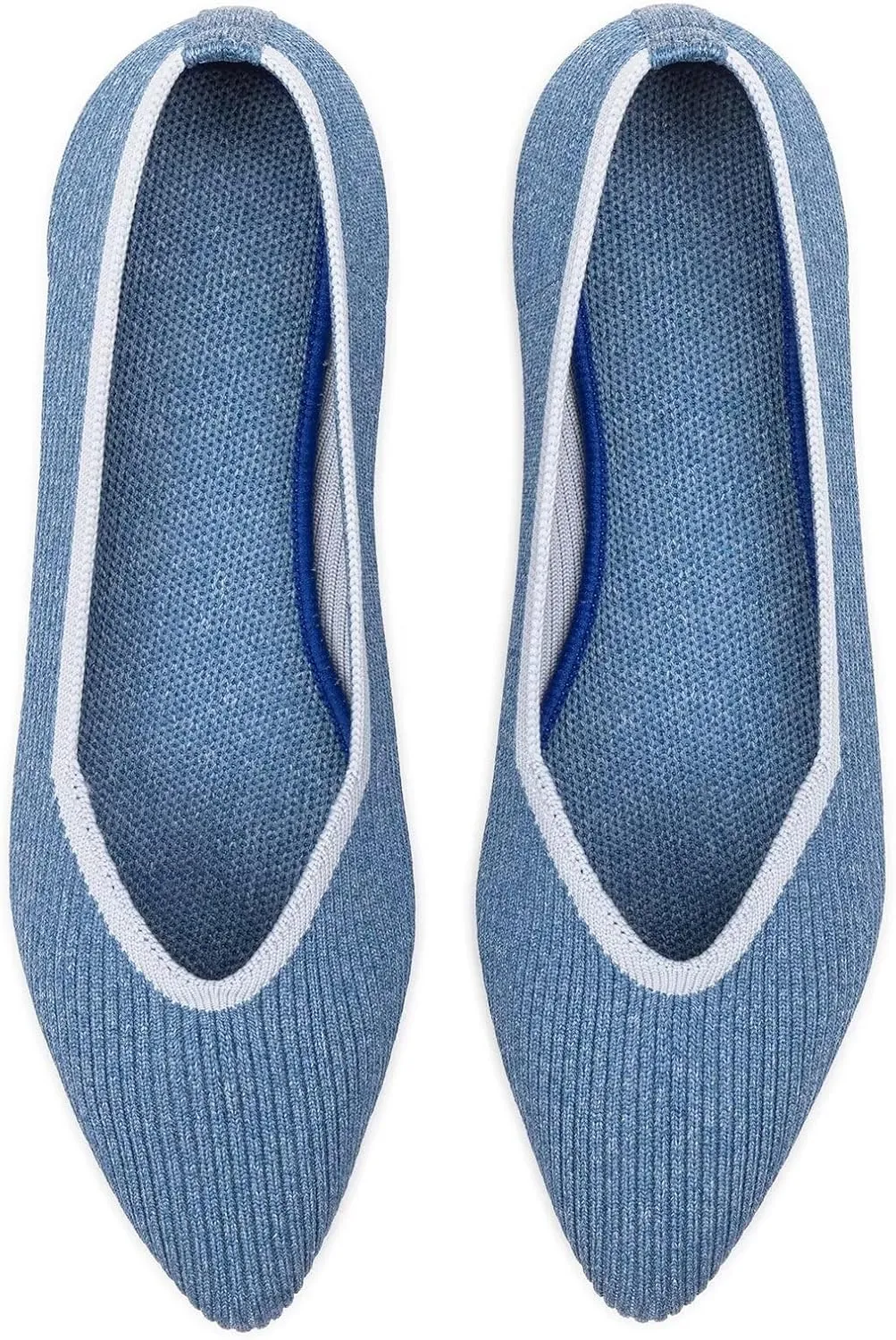 Frank Mully Womens Flat Shoes Classic Pointed Toe Flats Knitted Dress Shoes Soft Flats for Woman Comfortable Dressy