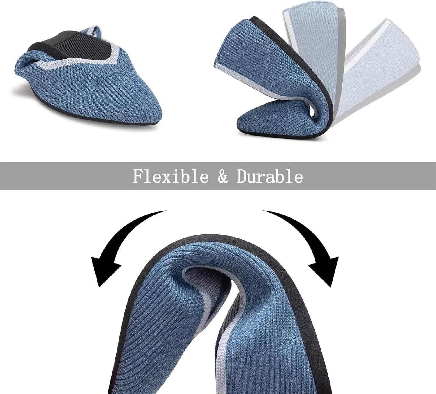 Frank Mully Womens Flat Shoes Classic Pointed Toe Flats Knitted Dress Shoes Soft Flats for Woman Comfortable Dressy