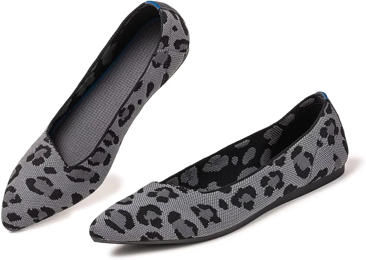 Frank Mully Womens Pointed Toe Flats Knit Dress Shoes Comfort Women Shoes Slip On Shoes for Woman Classic Softable Shoes Low Wedge