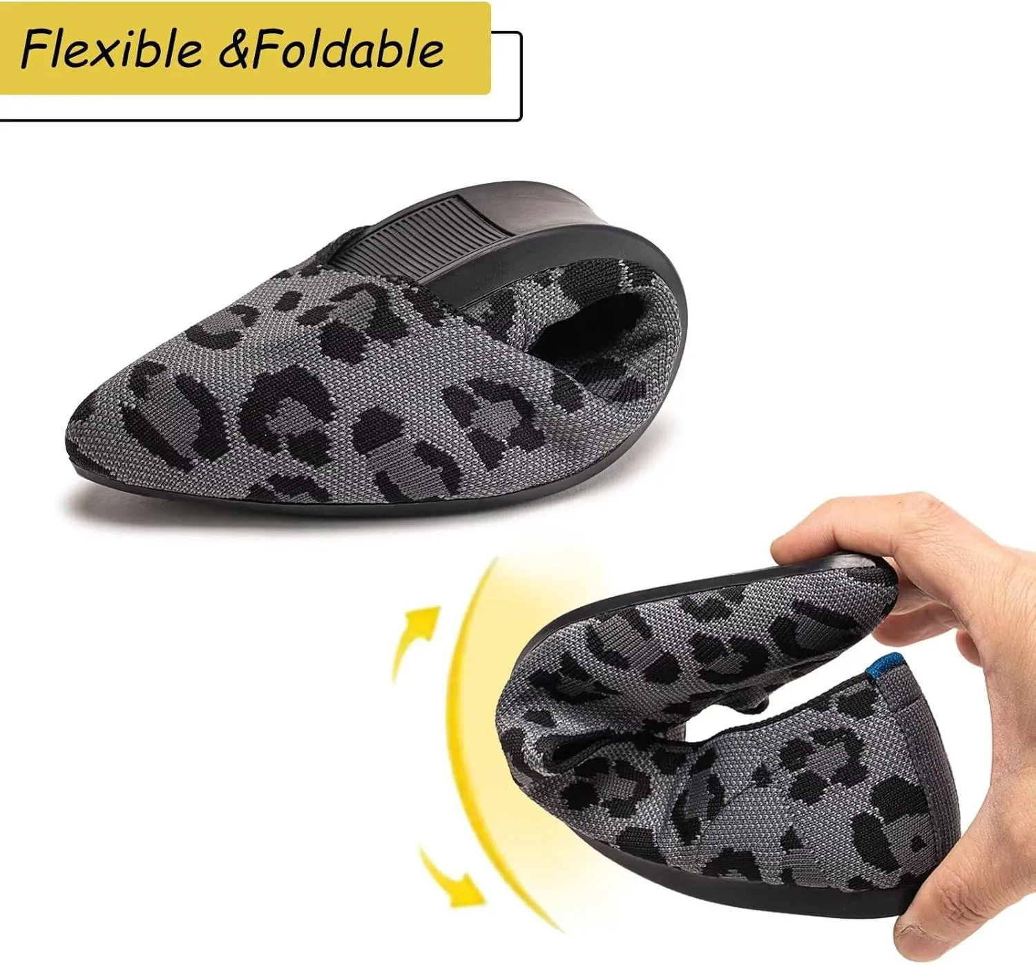 Frank Mully Womens Pointed Toe Flats Knit Dress Shoes Comfort Women Shoes Slip On Shoes for Woman Classic Softable Shoes Low Wedge