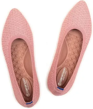 Frank Mully Womens Pointed Toe Flats Knit Dress Shoes Comfort Women Shoes Slip On Shoes for Woman Classic Softable Shoes Low Wedge