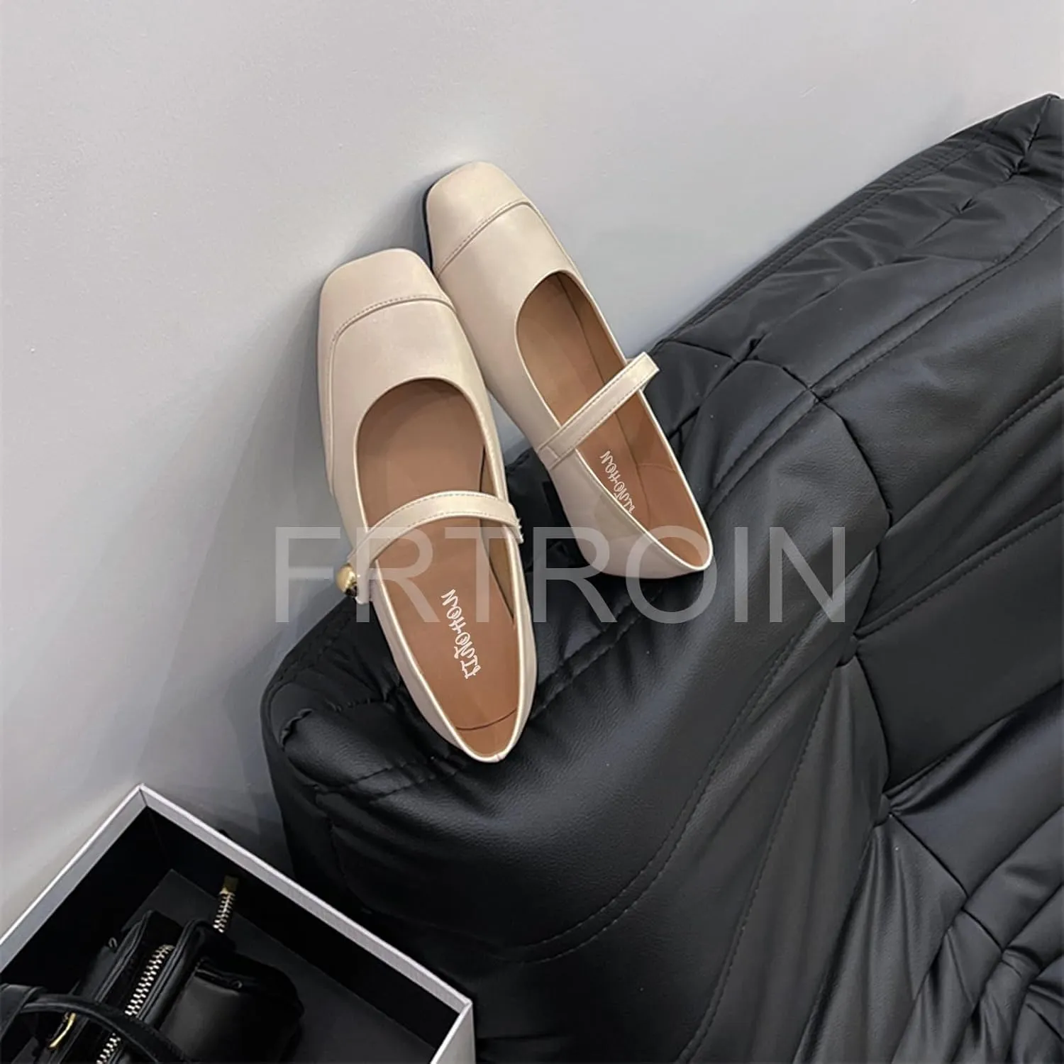 FRTROIN Mary Jane Dress Shoes for Women 2025 Comfortable Casual Work Square Toe Ballet Flats