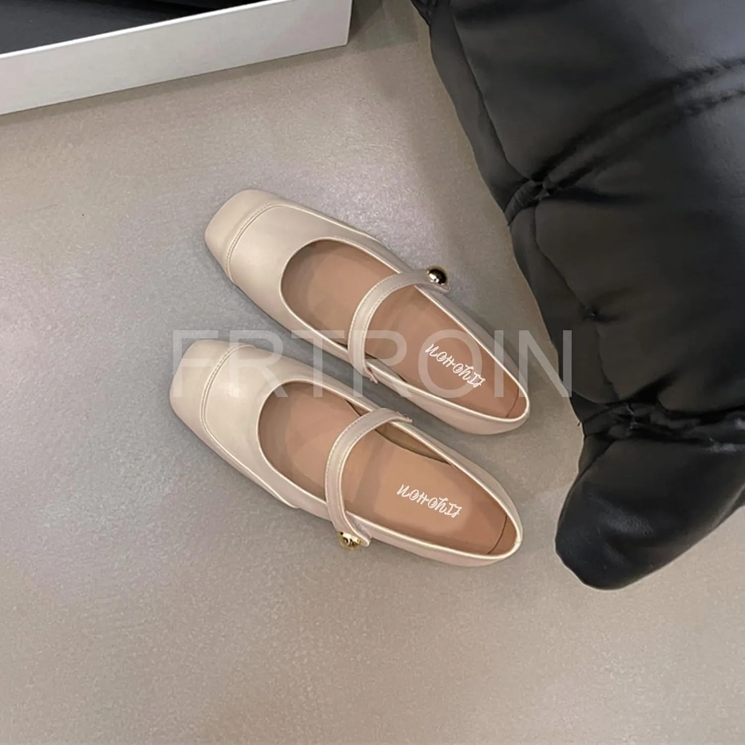FRTROIN Mary Jane Dress Shoes for Women 2025 Comfortable Casual Work Square Toe Ballet Flats