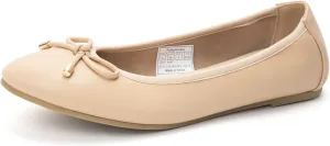 FUNKYMONKEY Women's Ballet Flats Dress Casual Slip-on Bow Round Toe Walking Shoes