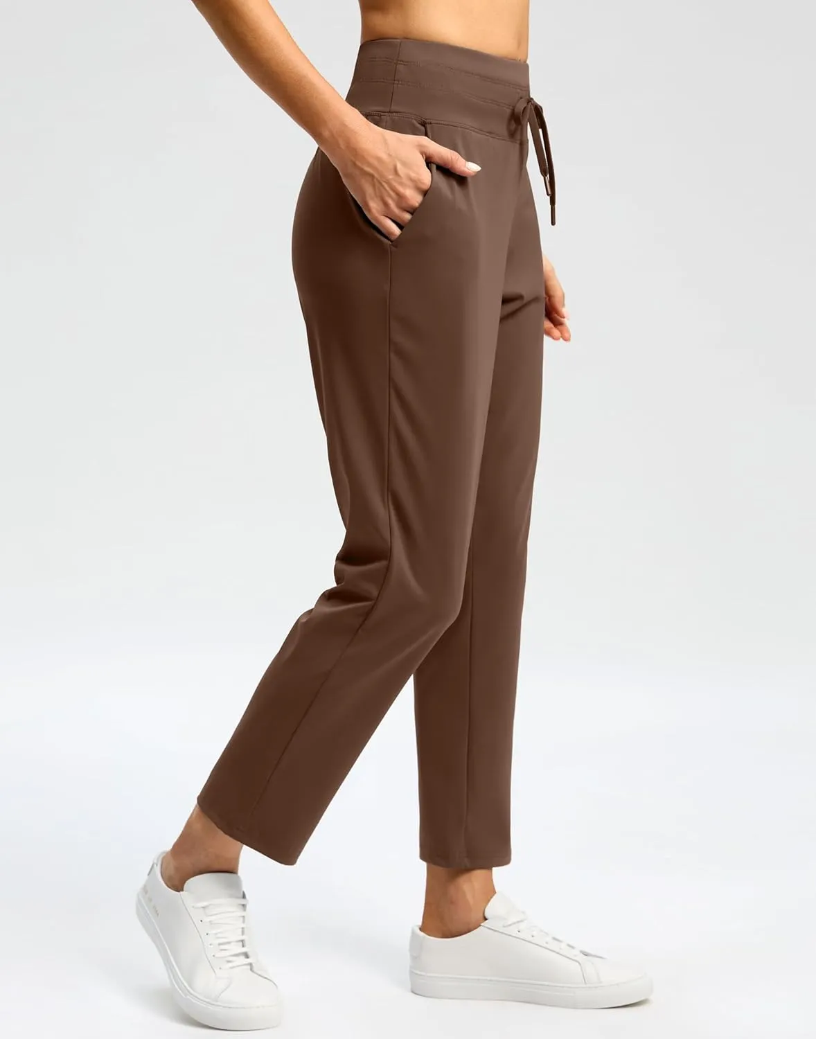 G Gradual Women's Pants High Waisted Ankle Pants 2 Pockets 7/8 Sweatpants for Golf Athletic Travel Casual Lounge