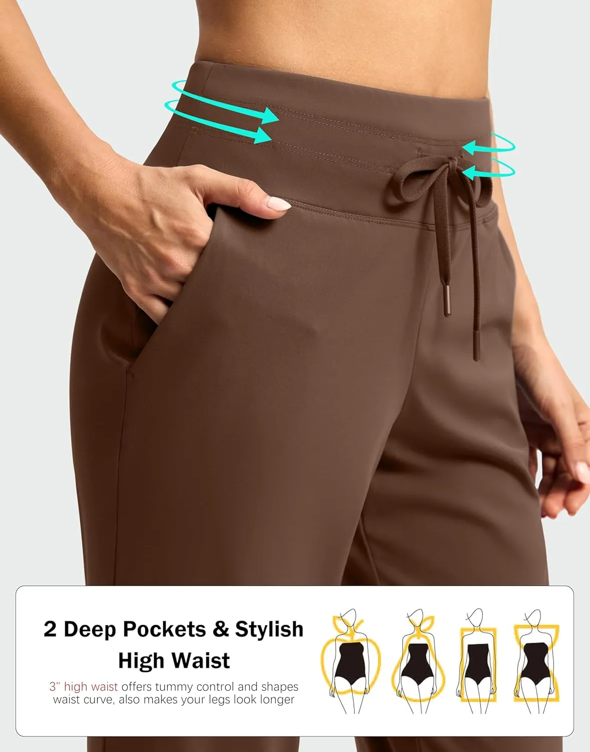 G Gradual Women's Pants High Waisted Ankle Pants 2 Pockets 7/8 Sweatpants for Golf Athletic Travel Casual Lounge