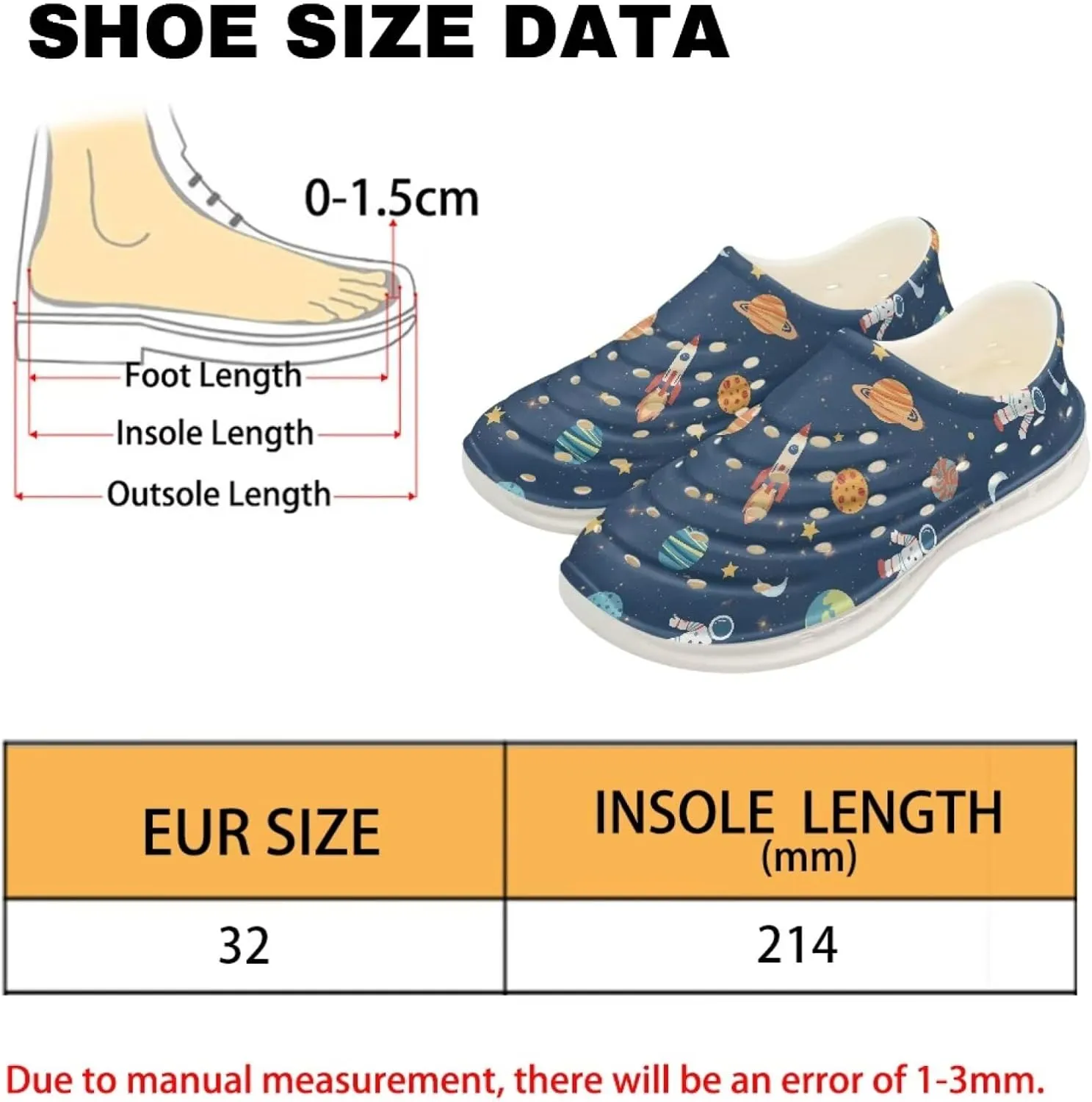 Galaxy Series Kids Slip On Sandals Cloud Slides Anti Slip Close Toe Water Shoes Comfort EVA Beach Pool Shoes