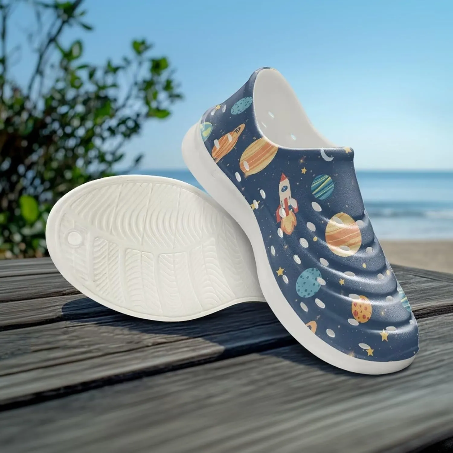 Galaxy Series Kids Slip On Sandals Cloud Slides Anti Slip Close Toe Water Shoes Comfort EVA Beach Pool Shoes