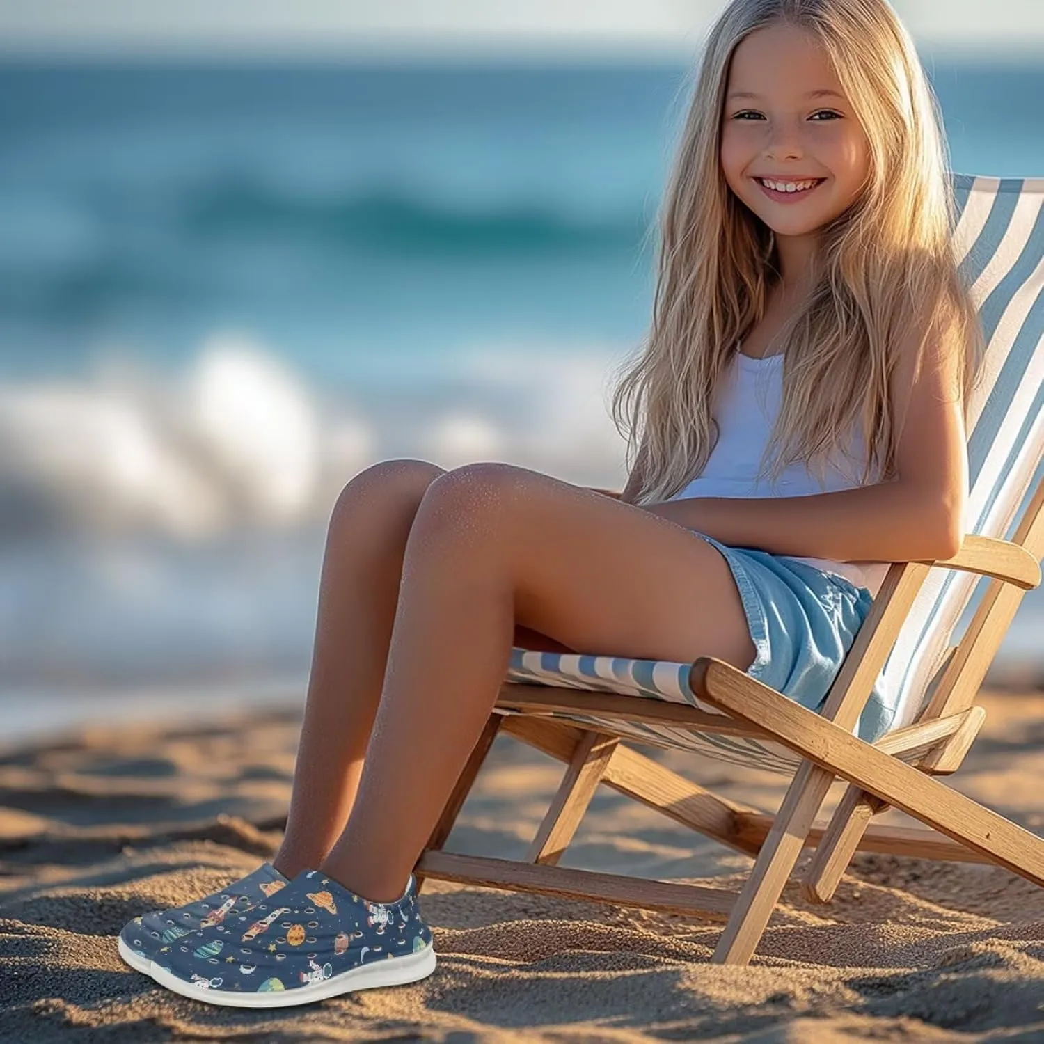 Galaxy Series Kids Slip On Sandals Cloud Slides Anti Slip Close Toe Water Shoes Comfort EVA Beach Pool Shoes