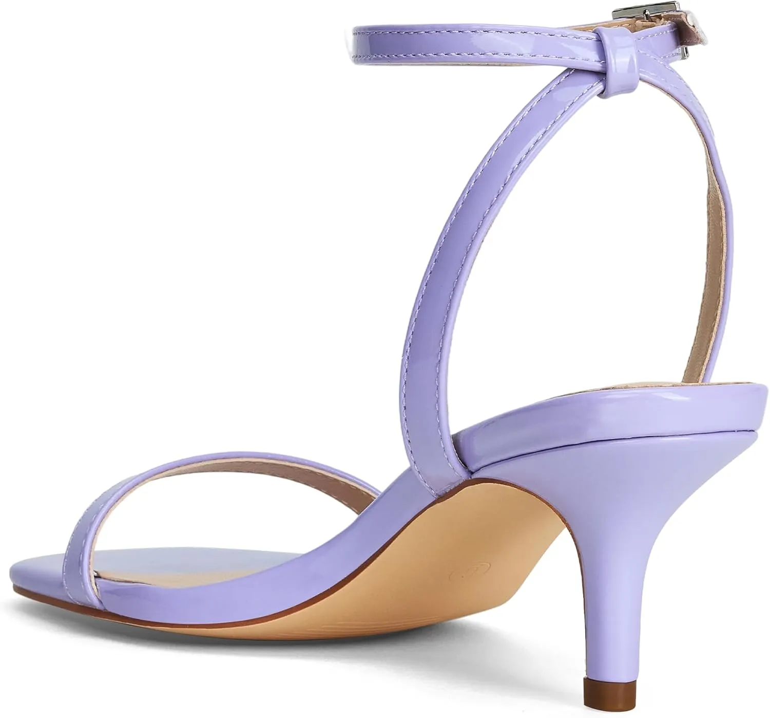 GENSHUO Square Open Toe Ankle Strap Heels Sexy Strappy Women Stiletto Heeled Sandals