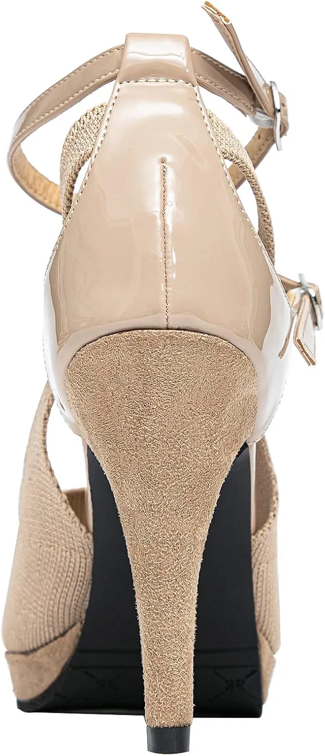 getmorebeauty Women's High Heels Shoes Ankle Straps Dress Heeled Sandals