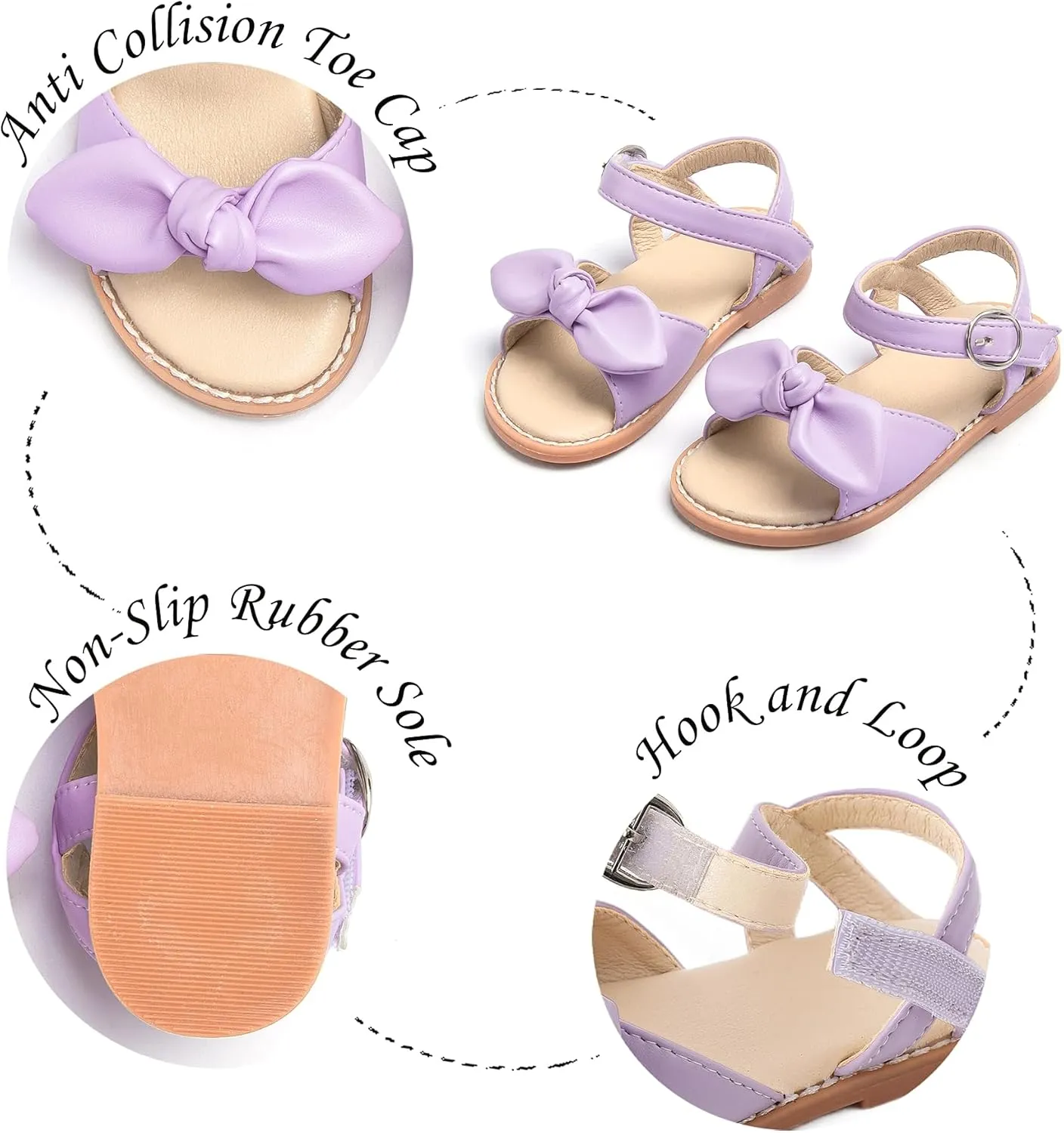 Girls Sandals 3-12 Years | Dressy & Play Shoes | Leather-Like for Outdoor School