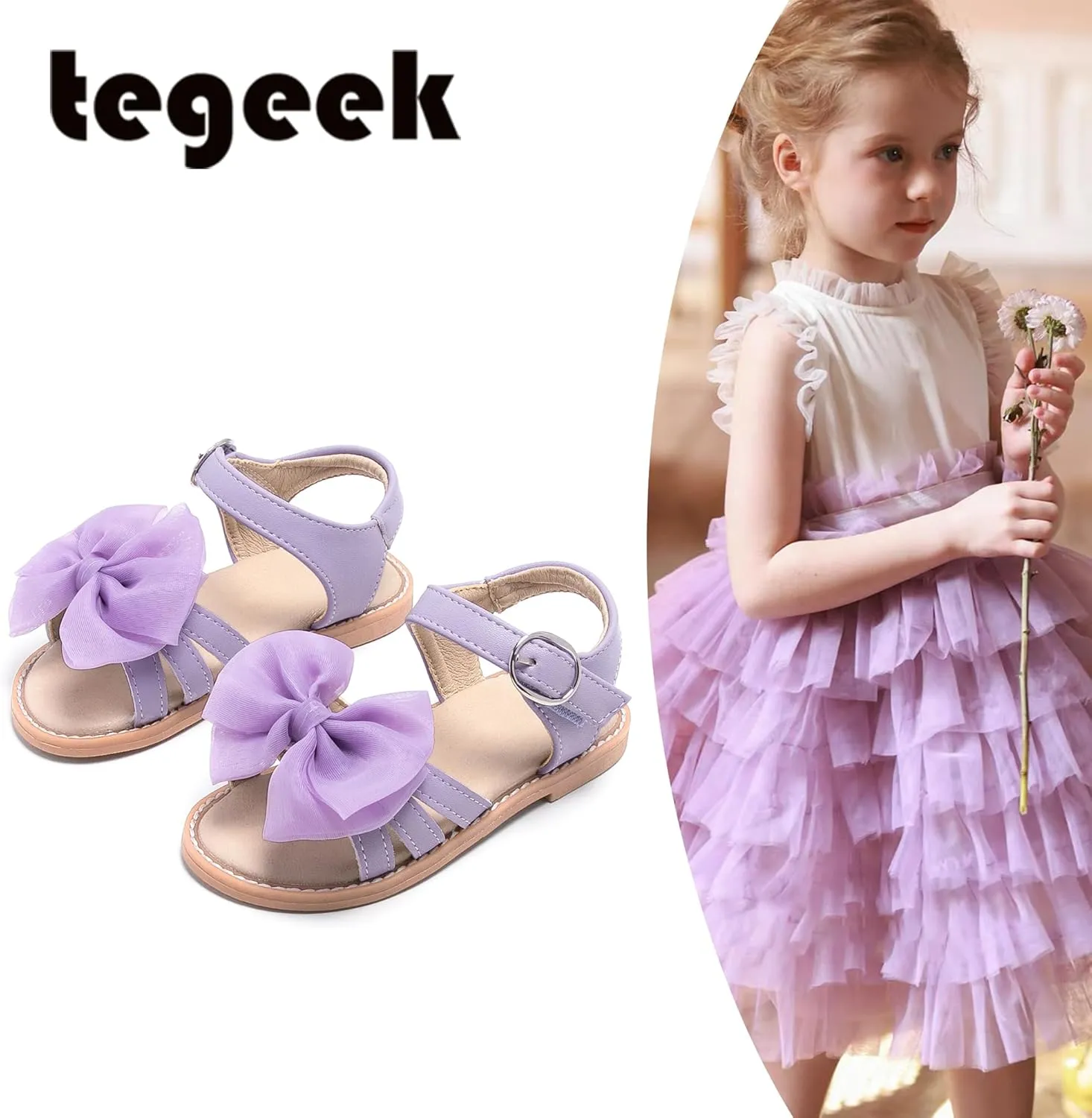 Girls Sandals 3-12 Years | Dressy & Play Shoes | Leather-Like for Outdoor School