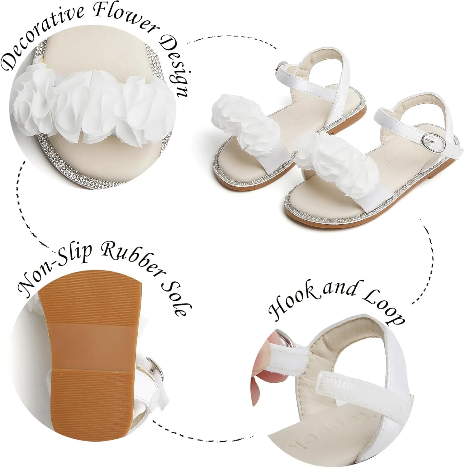 Girls Sandals 3-12 Years | Dressy & Play Shoes | Leather-Like for Outdoor School
